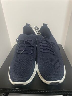 Members Only Navy Knit Lace-Up Athletic Sneakers